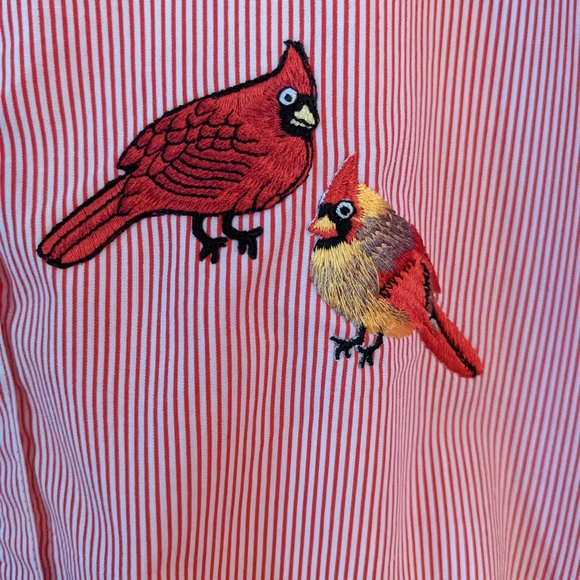 Vintage Distinct Striped Button Down Top Large - Picture 5 of 12